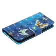 Pattintható tok a Xiaomi Redmi 13C / Poco C65, Wallet, Butterflies kék