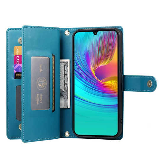 Pattintható tok a Samsung Galaxy A36 5G, Wallet Zipper Pocket, kék