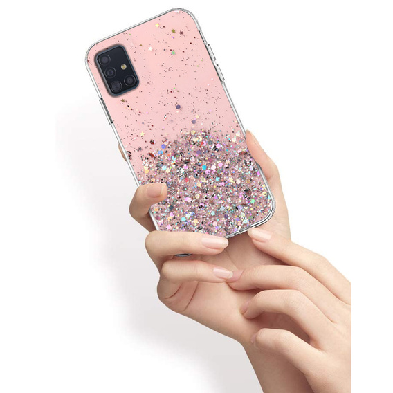 Telefontok a Samsung Galaxy A51 4G, Glittery, rózsaszín