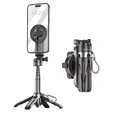 Selfie Stick Alumínium állvány funkcióval és Bluetooth távirányítóval, okostelefonokhoz