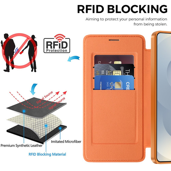 RFID pénztárca MagSafe flip tok kameravédelemmel Samsung Galaxy S26 Ultra készülékekhez
