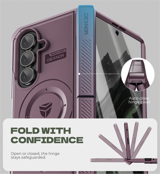 Dexnor mágneses páncélozott tok kettős állvánnyal Samsung Galaxy Z Fold7 készülékekhez