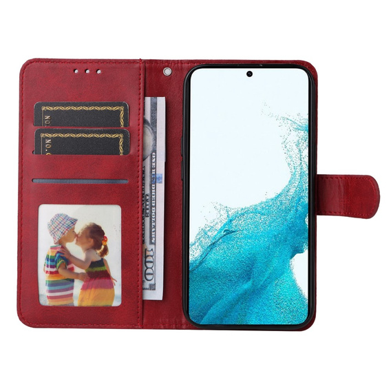 Pattintható tok a Samsung Galaxy A54 5G, Leather Wallet, piros