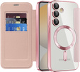 Pattintható tok a Samsung Galaxy S25 FE, RFID Wallet MagSafe CamShield, rózsaszín