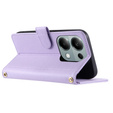 Flap tok Xiaomi Redmi Note 13 Pro 4G / Xiaomi Redmi Note 14S / Xiaomi Poco M6 Pro 4G, Rhombus Crossbody Leather, lila