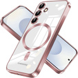 Tok Samsung Galaxy S25-hoz, Electro MagSafe, rózsaszín rose gold + üveg a képernyőhöz
