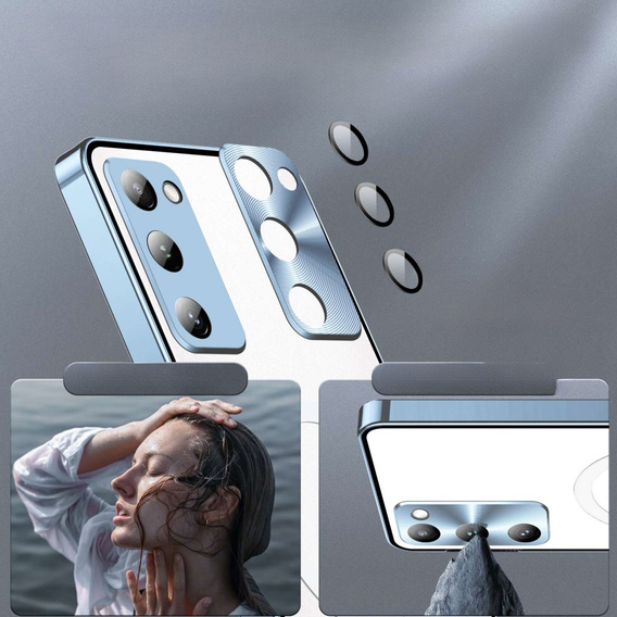 Kameravédő tok Samsung Galaxy S20 FE, CamShield MagSafe, átlátszó / kék