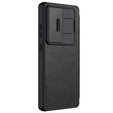 NILLKIN flip tok Samsung Galaxy S25 Ultra, CamShield Qin Pro, bőr, fekete