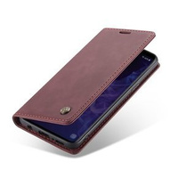 CASEME tok Samsung Galaxy S9, Leather Wallet Case, bordó