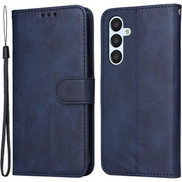 Pattintható tok a Samsung Galaxy A34 5G, Leather Wallet, sötétkék
