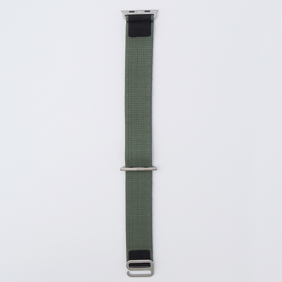 Nylon szíj Apple Watch 1/2/3/4/4/5/6/7/8/SE/ULTRA 42/44/45/45/49mm, zöld  / fekete