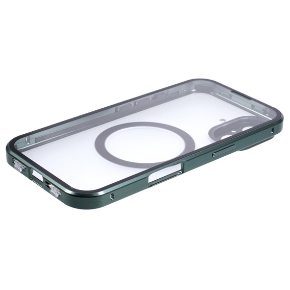 Magnetic Dual Glass MagSafe tok iPhone 16, zöld