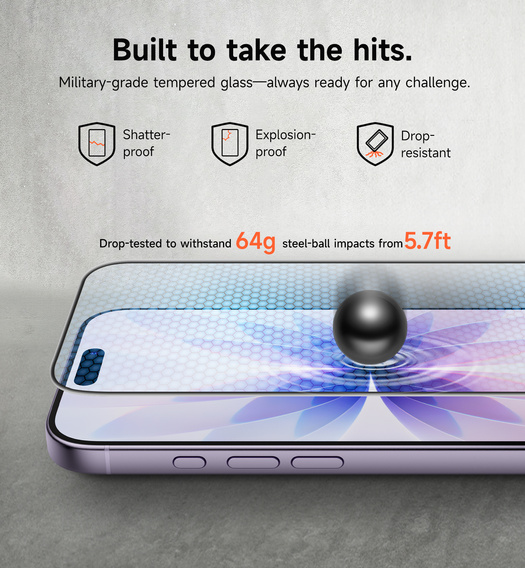 2x SURITCH edzett üveg iPhone 17/16 Pro készülékekhez