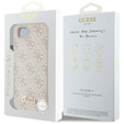 GUESS Telefontok a iPhone 16E, 4G Metal Gold Logo, rózsaszín