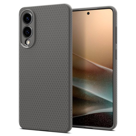 A Spigen tok Samsung Galaxy S25, Liquid Air, fekete + 9H edzett üveghez