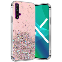 Telefontok a Huawei Nova 5T/Honor 20, Glittery, rózsaszín