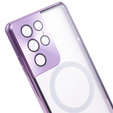 Magnetic Dual Glass MagSafe tok Samsung Galaxy S21 Ultra, lila