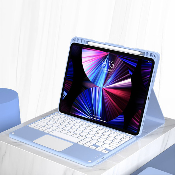 Tok + billentyűzet iPad Air 10.9 4 2020 / 5 2022, Touchpad, kék