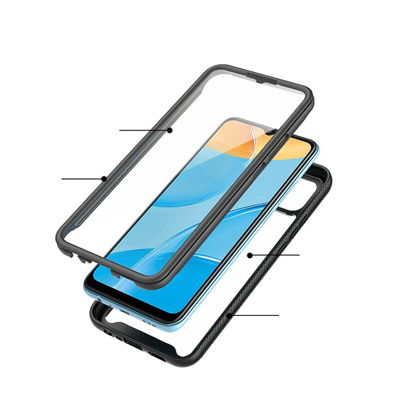 Tok Oppo A15 / A15S készülékhez, Shockproof, fóliával, kék