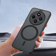 Tok Xiaomi Redmi 14C / Xiaomi Poco C75-hoz, MagSafe, ERBORD Matt Case, fekete + képernyőüveg