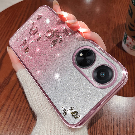 tok Oppo A78 4G, csillogó virág, rózsaszín rose gold