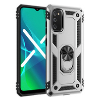 Páncélozott telefontok a Samsung Galaxy A03s, Nox Case Ring, ezüst