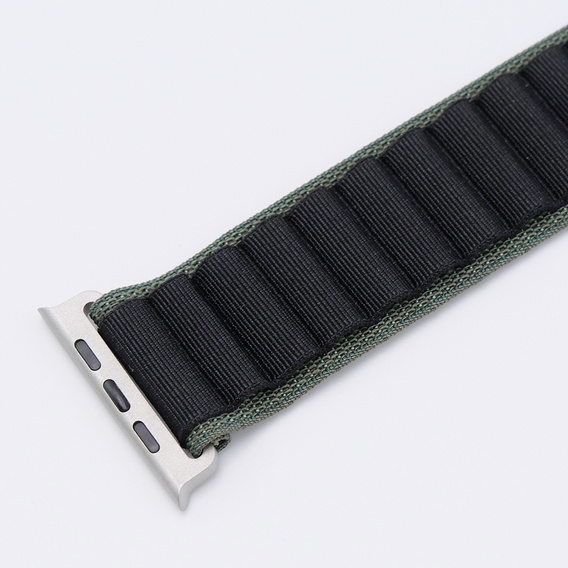 Nylon szíj Apple Watch 1/2/3/4/4/5/6/7/8/SE/ULTRA 42/44/45/45/49mm, zöld  / fekete