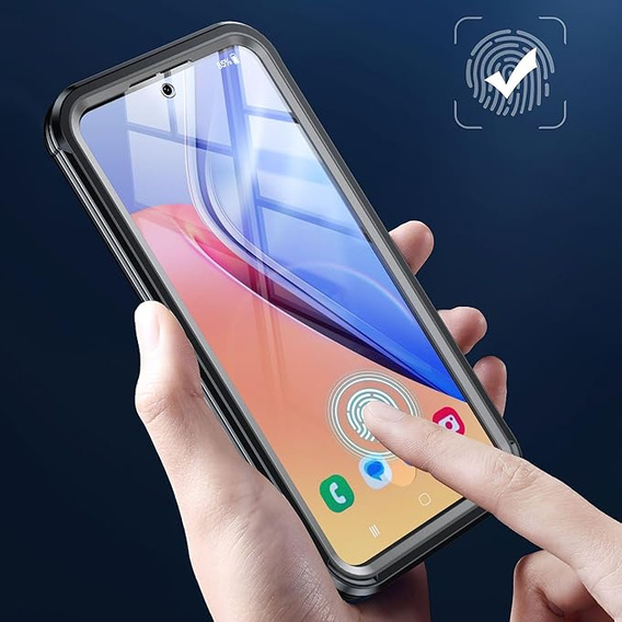 Tok Samsung Galaxy S24+ Plus készülékhez, Shockproof, fóliával, MagSafe-hoz, fekete