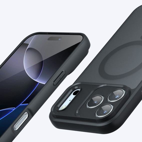 Matt tok iPhone 17 Pro Max készülékhez, Magsafe-hoz, matt fekete