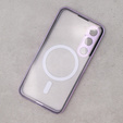 Magnetic Dual Glass MagSafe tok Samsung Galaxy S23, lila