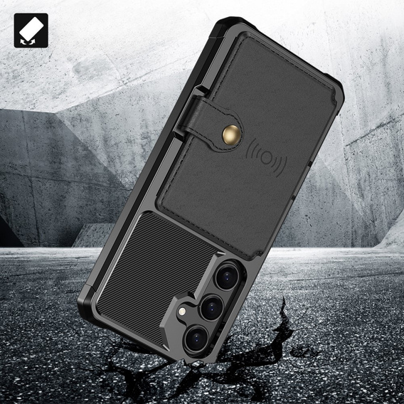 Tok Samsung Galaxy A35 5G, Card Holder Kickstand, fekete