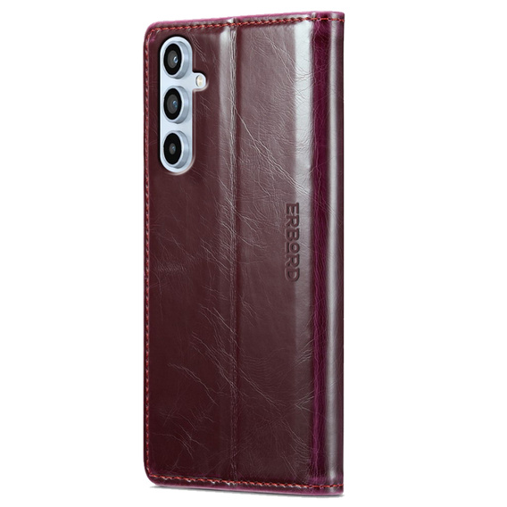 Pattintható tok a Samsung Galaxy A54, ERBORD Waxy Wallet, piros