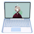 Tok + billentyűzet Samsung Galaxy Tab S6 Lite 2020 P610/P615 / S6 Lite 2022 10.4, Touchpad Pen Slot, kék