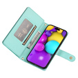 Pattintható tok a iPhone 16, Wallet Zipper Pocket, zöld