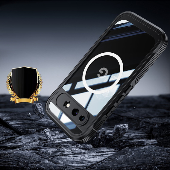 Üveges, ütésálló tok MagSafe-hez, Google Pixel 10a-hoz, fekete