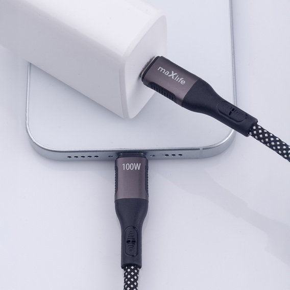 Mágneses USB-C–USB-C kábel, 100 W, 1,0 m, USB-C csatlakozóval rendelkező eszközökhöz