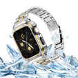 Acél karkötő tokkal Apple Watch 7/8/9 45MM, Ezüst / Arany