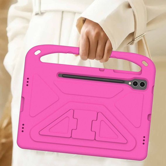 Gyermek tok Samsung Galaxy Tab S9 FE+, Gyermek tok fogantyúval, rózsaszín