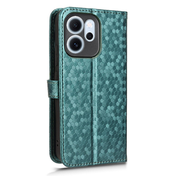 Pántos tok Oppo Reno 14F, pénztárca Rhombus, zöld