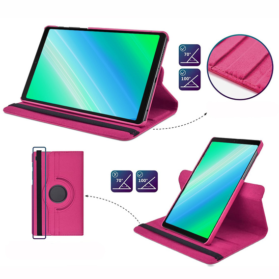 Tok Samsung Galaxy Tab A7 Lite 8.7 T220 / T225 TB330FU 10.95", forgatható 360, rózsaszín