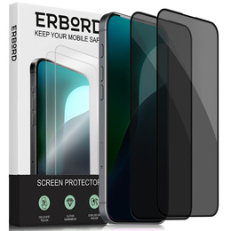 2x edzett adatvédelmi üveg iPhone 16 Plus-hoz, ERBORD Anti-Spy
