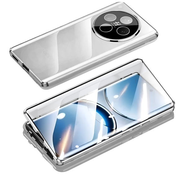 Tok Oppo Find X8 Pro, Magnetic Dual Glass, ezüst