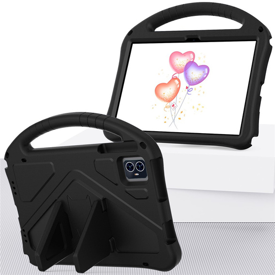 Gyermek tok a T Tablet 2 5G-hez, állvánnyal és fogantyúval, fekete színben