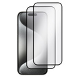 2x edzett üveg a iPhone 15 Pro, ERBORD 3D teljes képernyő