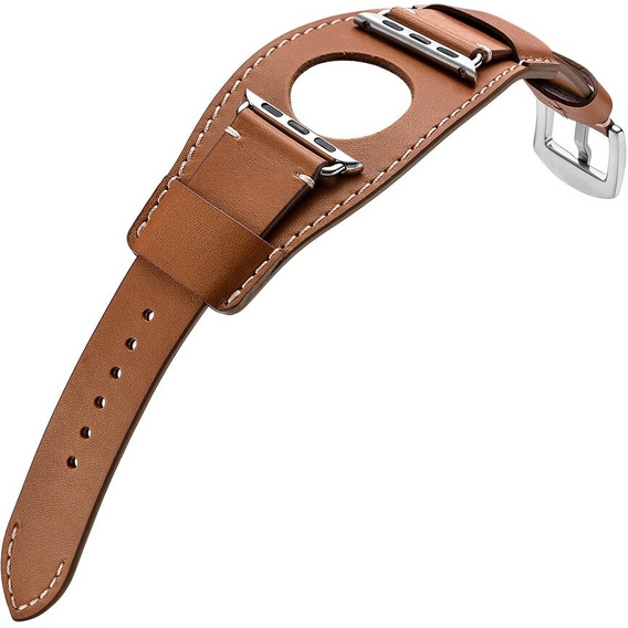 Bőrszíj Apple Watch 1/2/3/4/4/5/6/7/8/SE/Ultra 42/44/45/49mm, barna