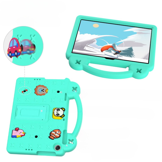 Gyermek tok Lenovo Tab M10 10.1 Gen 3 TB-328FU/TB-328XU, Cute Patterns, állvánnyal, zöld