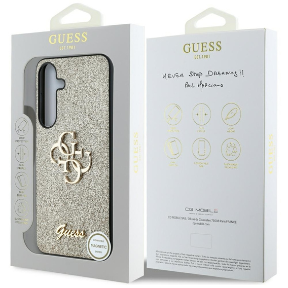 GUESS Fixed Glitter Big 4G Logo tok Samsung Galaxy S25 készülékhez