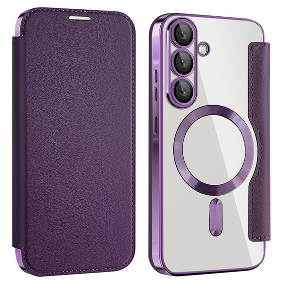 Pattintható tok a Samsung Galaxy A56, RFID Wallet MagSafe CamShield, lila