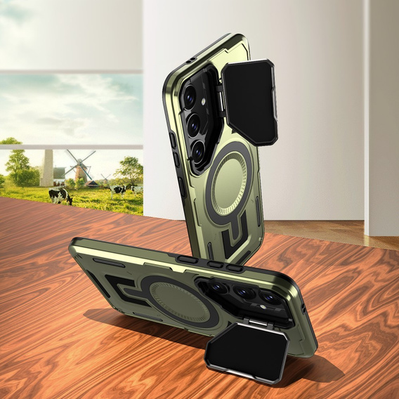 Tok Samsung Galaxy S24 FE, Military MagSafe with camera protection, zöld