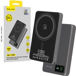 Blavec Power Bank 10000mAh BJ-03 Slim 13.5mm - C típus - 22.5W, MagSafe 3in1 - szürke